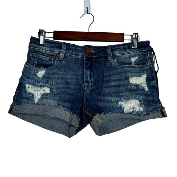 BLANK NYC The Fulton Roll-Up Shorts - Blue NWT Size 26 - Picture 2 of 9